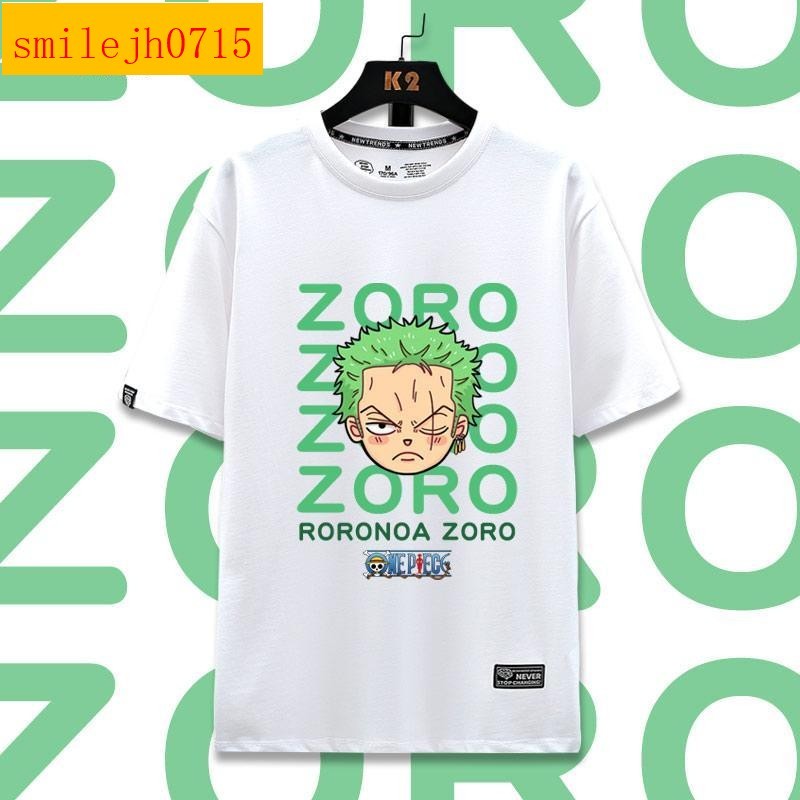 動漫二次元路飛索隆草帽一伙Q版創意純棉短袖t恤男女潮流網紅ne【小妮動漫服飾】