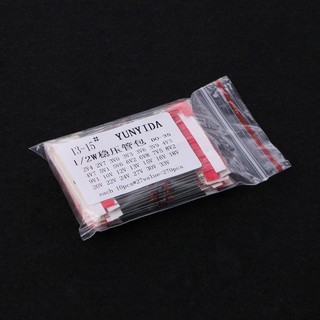 270 Pcs 2.4V-33V 27 Values 1/2W 0.5W Zener Diode Assorted Ki