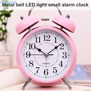 Alarm Clock Retro Twin Bell Metal Desk Table Analog Clock Si