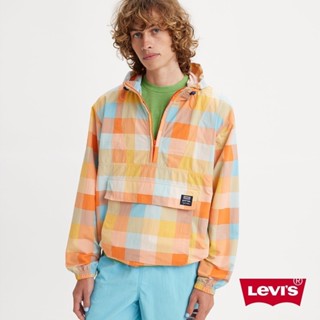 Levis Gold Tab金標系列 男款 寬鬆半開襟風衣連帽外套/機能抽繩大口袋設計 熱賣單品 A3755-0004