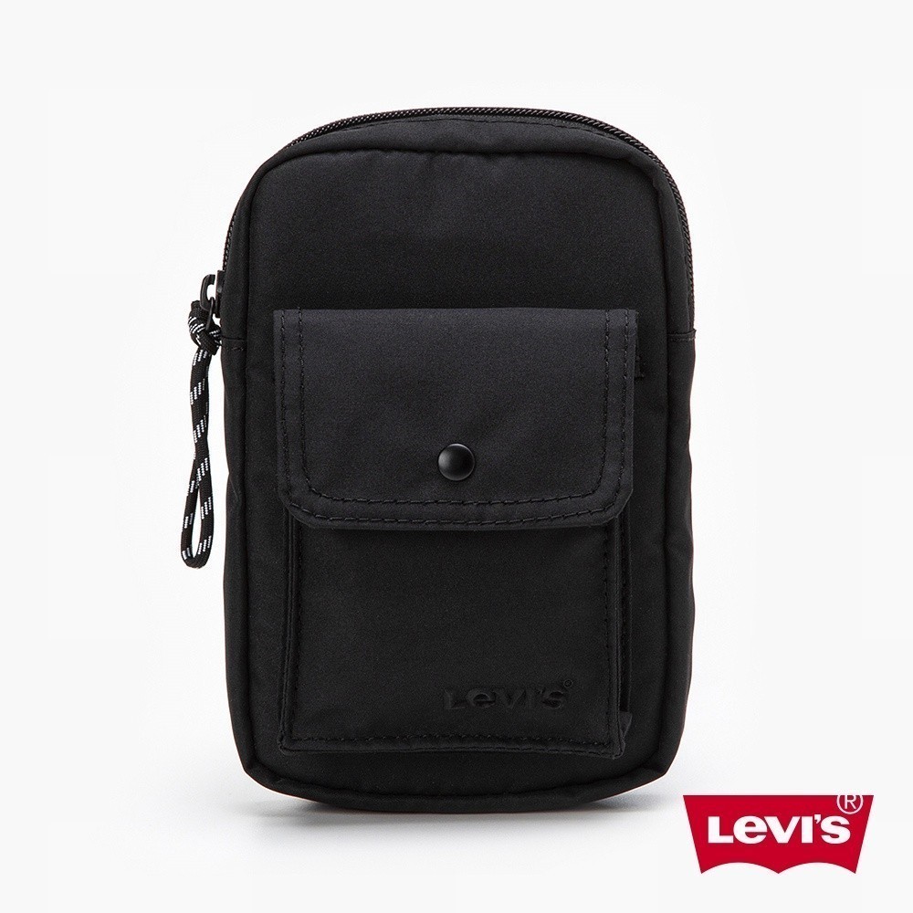 Levis 男女同款 手機、證件包 / 立體浮雕Logo 簡約黑 熱賣單品 D7778-0001