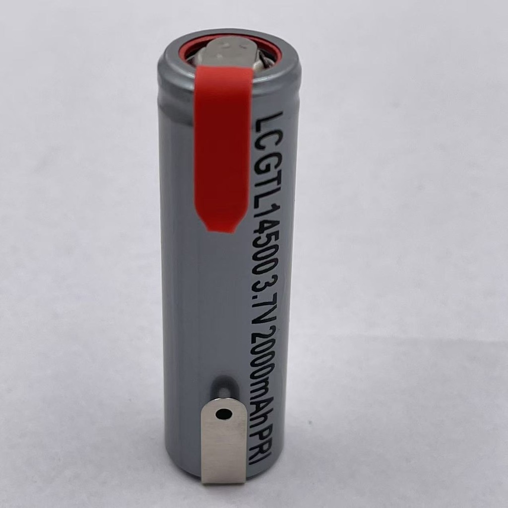 大容量 電池 耐用 GTL14500電池焊片可電電池剃須刀大容量3.7V帶焊腳焊片通用款