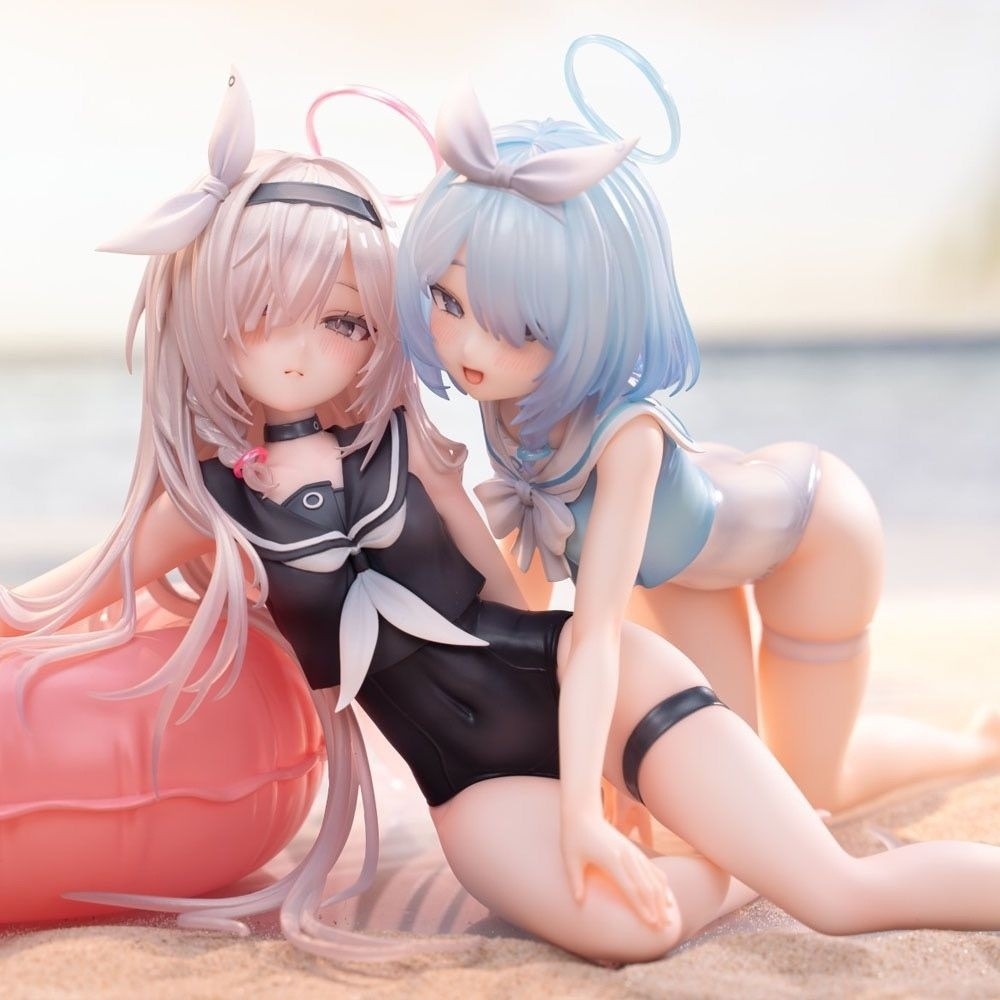 現💖貨【小柒潮玩社】夏日沙灘泳裝蔚藍檔案 泳裝泳圈阿羅娜&普拉娜 手辦模玩禮物鵰像