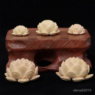 臺灣出貨·五層蓮花包掛 步步生蓮手串車掛飾品 黃楊木蓬蓮花擺件鵰刻