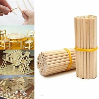 50PCS Pine Round Wooden Rods counting Sticks Educational Toy