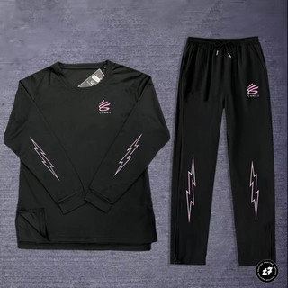 美式男女套裝庫裡中國行衕款運動寬鬆跑步籃球休閒投籃服長袖長褲男士運動套裝 男士籃球運動兩件套 男士運動透氣組閤裝
