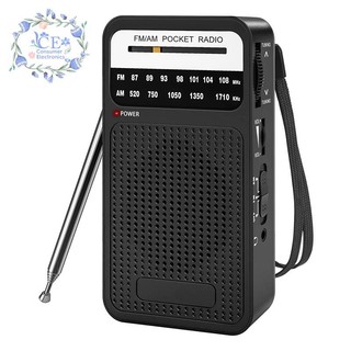 AM FM Pocket Radio, Transistor Radio with Loudspeaker, Headp