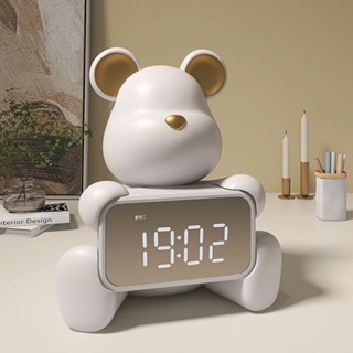 TWS 時鐘 鬧鐘 檯鐘 座鐘 電子鐘 小時鐘 桌面時鐘 靜音時鐘 暴力熊入戶客廳玄關家用房間裝飾臥室桌面電子時鐘擺件喬