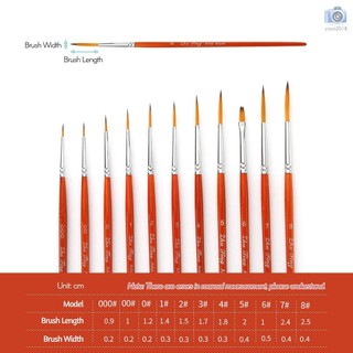 11pcs Draw Paint Brushes Kit Set Artist Paintbrush Nylon Hai