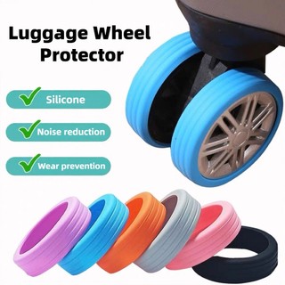 8pcs/set Luggage Silicone Wheel Roller Protector Travel Trol