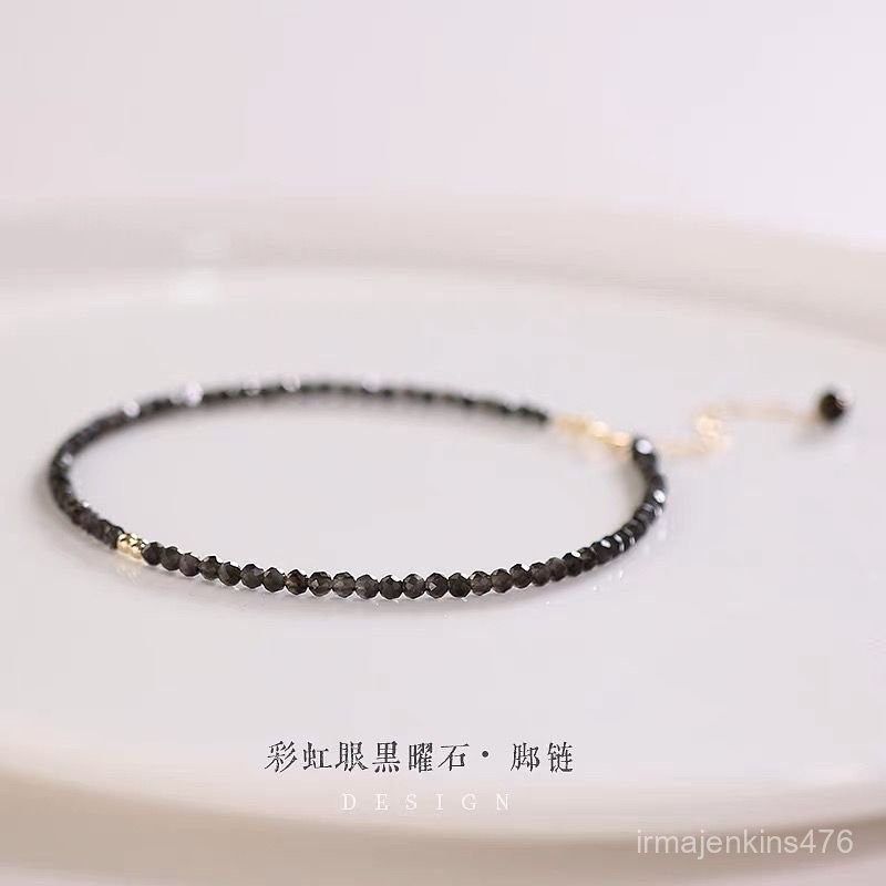 免運 臺灣出貨 腳鍊 原創極細天然腳鏈女ins小衆設計簡約腳踝鏈夏個性14K包金 8FWA
