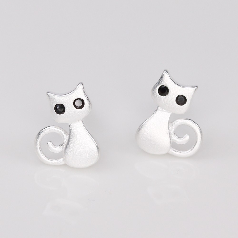 【小Ken先生】韓風｜低致敏｜925全純銀｜動物系列｜我的喵這麼萌｜耳環｜可改夾式