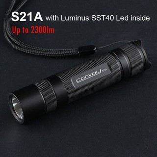 Convoy S21A Led Flashlight Black with luminus sst40 2300lm C