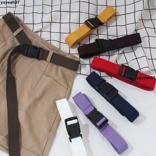 🔥熱銷🔥帆布塑膠扣頭腰帶 男女學生服飾皮帶 韓國INS素色褲帶
