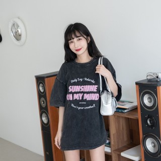 現貨~SUNSHINE撞色英文寬鬆水洗短袖上衣【RC2341】DesireShop