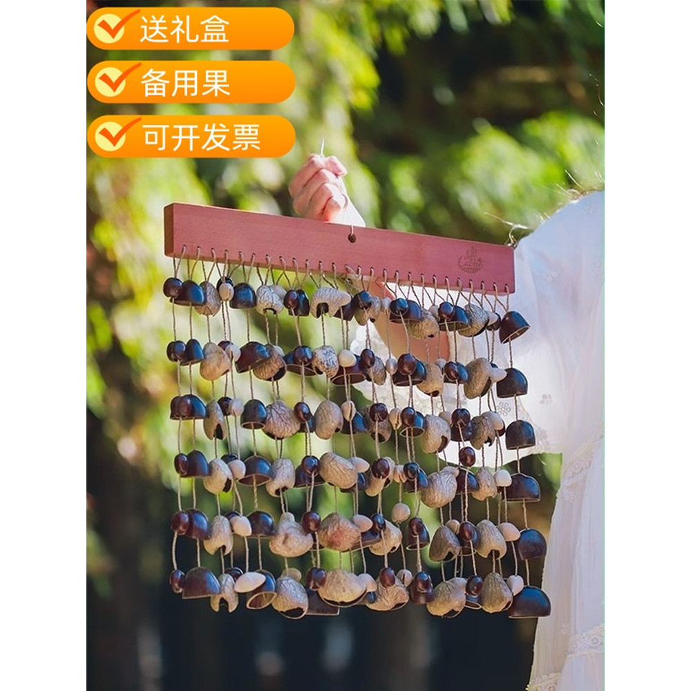 天原創然植物果殼排鈴音束實手搖鈴靜心療愈音樂伴奏手搖串樂器風鈴原創