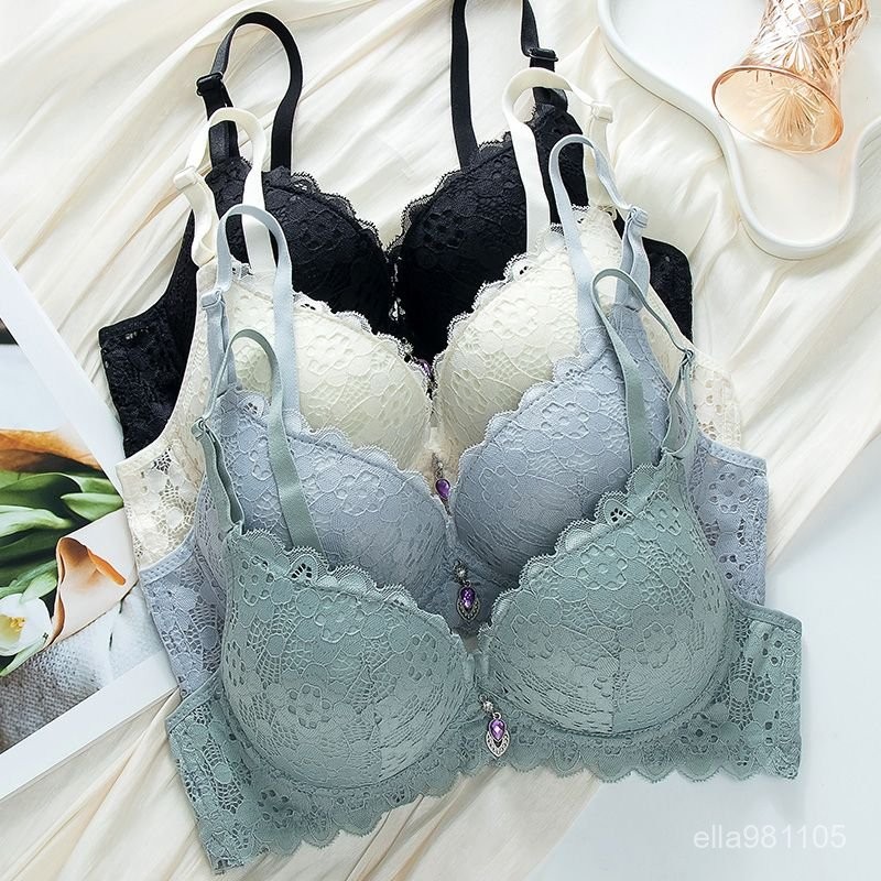 內衣 bra 文胸套裝 薄款內衣 蕾絲內衣 日係少女內衣 小胸聚攏 無鋼圈內衣 上薄下厚 爆乳內衣 不空杯 側收副乳內衣