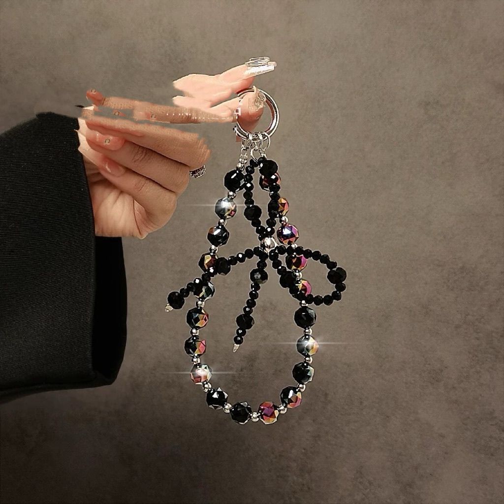 【ciud】臺灣出貨 免運 手機掛繩 奢華高級水晶串珠手機手機鏈蝴蝶結掛件短款手腕手提鏈條掛繩 BCFI