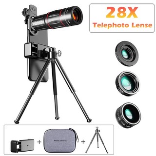4 in 1 28X Phone Camera Lens Kit 28X Zoom Telephoto Lens Mac