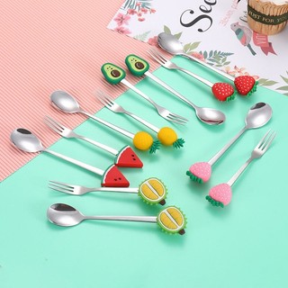 10pc Creative Korean Cute Stainless Steel Fruit Fork Fashio