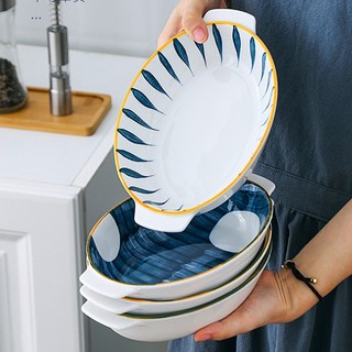 Plate ceramic baking plate cheese baking plate household fis