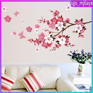Pink Cherry Blossom Wall Sticker Decal Romantic Flowers for
