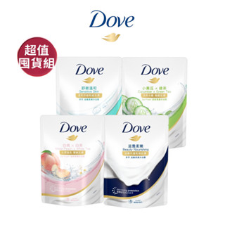 【Dove多芬】官方直營 沐浴乳補充包580g多入組 四款任選(滋養柔嫩/舒敏溫和/桃悅水透/清爽水嫩)