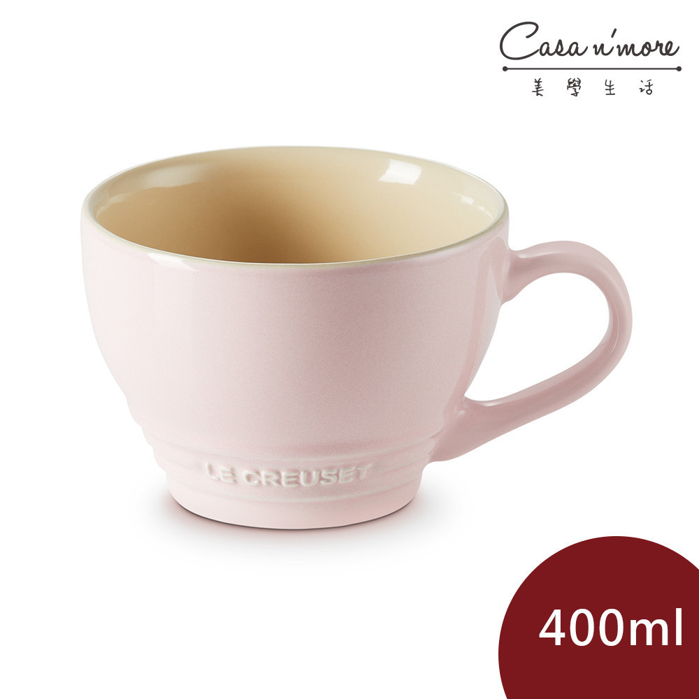 Le Creuset 卡布奇諾杯 馬克杯 水杯 茶杯 陶瓷杯 400ml 雪紡粉 無紙盒 [美學生活]