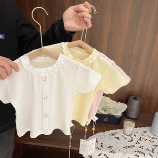 Mimo⭐女寶寶超軟透氣網眼純棉上衣女夏裝女童可愛T恤