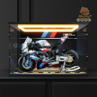 樂高展示盒 積木展示盒 lego展示 適用42130寶馬摩托車M1000RR科技機械組積木超高清亞克力收納盒子