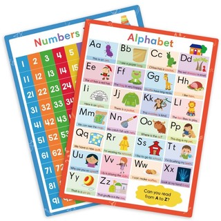 Number 1-100 Alphabet Educational Posters for Kids Baby Engl