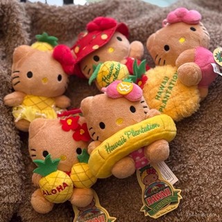 🔥臺灣出貨🔥黑皮可愛包包kitty貓掛件夏威夷凱蒂玩偶掛飾毛絨公仔鑰匙扣日係 1AQR