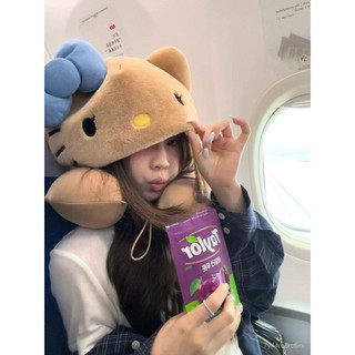 🔥臺灣出貨🔥HelloKitty連帽款U型枕出遊旅行坐飛機火車專用護頸睡覺連帽子潮 旅行枕 午安枕 連帽枕 飛機枕午睡枕