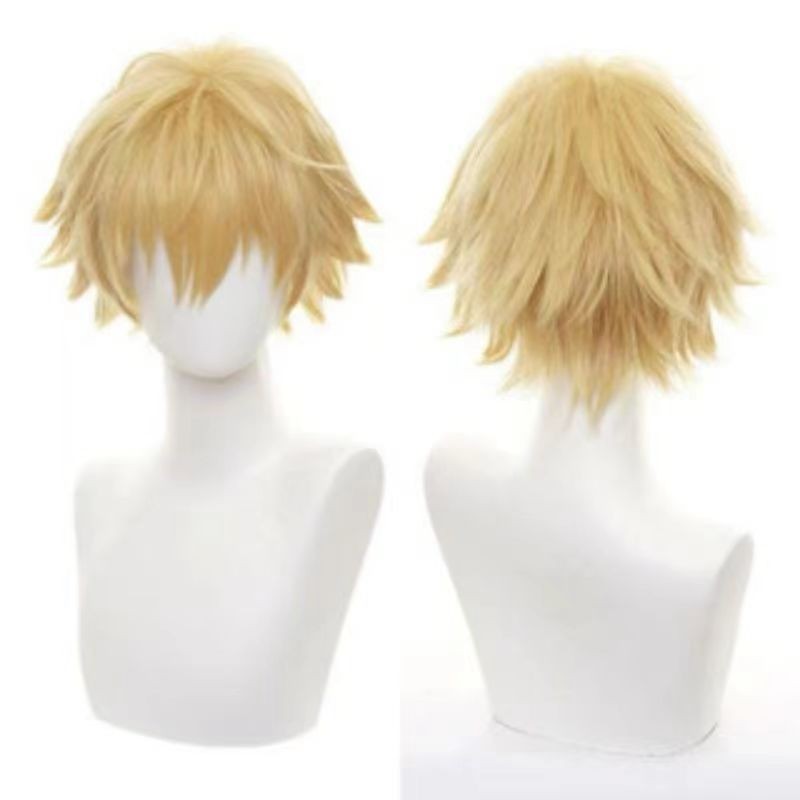 🔥臺灣 出貨🔥電鋸/鏈鋸人 男主角電次cos假髮 金黃色反翹cosplay短髮