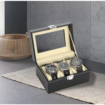 Leather watch box, watch storage box, watch display box, wat