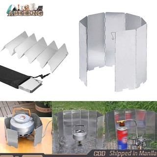 8 Pcs Camping Stove Wind Shield Stainless Steel Folding Wind