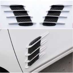 High Quality 2PCS Black Side Vent Hood Decoration Car Modifi
