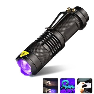 LED UV Flashlight Ultraviolet Torch With Zoom Function /Mini