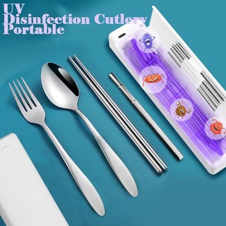 3pcs/set Portable Ultraviolet Disinfection Tableware Portabl