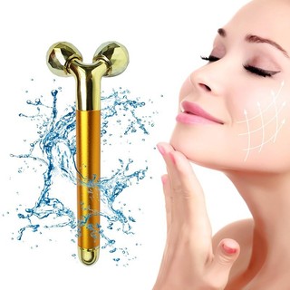 24K Gold Vibration Face Roller Massager Stick Lift Skin Tigh