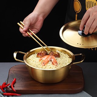 304 Korean instant noodle pot stainless steel Ramen pot Gold
