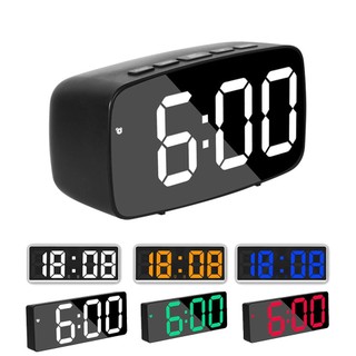 Digital Alarm Clock Large Mirrored LED Display Voice Control