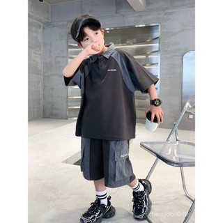品質💯兒童男童夏裝短袖套裝2025套裝男童裝新款POLO男孩兩件套夏季帥氣 AQMF