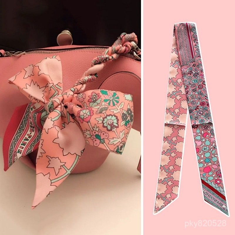 【免運】臺灣出貨 絲巾 h家新款2024爆款真絲纏包綁帶包包手柄絲巾綁包絲帶裝飾高檔髮飾 UJJ3