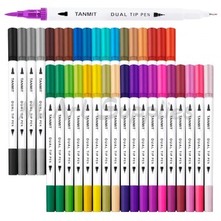 Dual Brush Marker Pens, Fine Tip Colouring Marker & Brush Pe