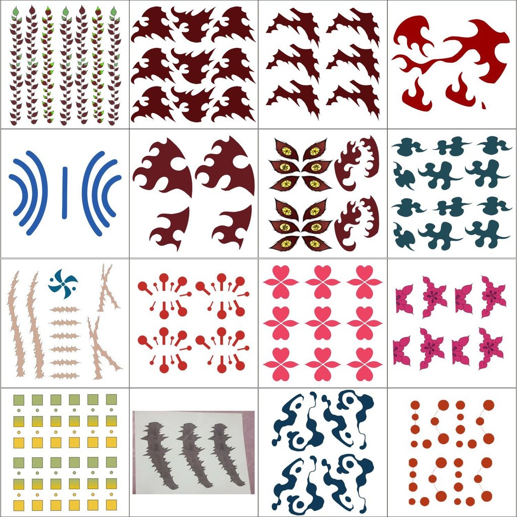 【桃園出貨】動漫鬼滅之刃炭治郎墮姬禰豆子繼國緣一COS漫展臉貼斑紋黑死牟