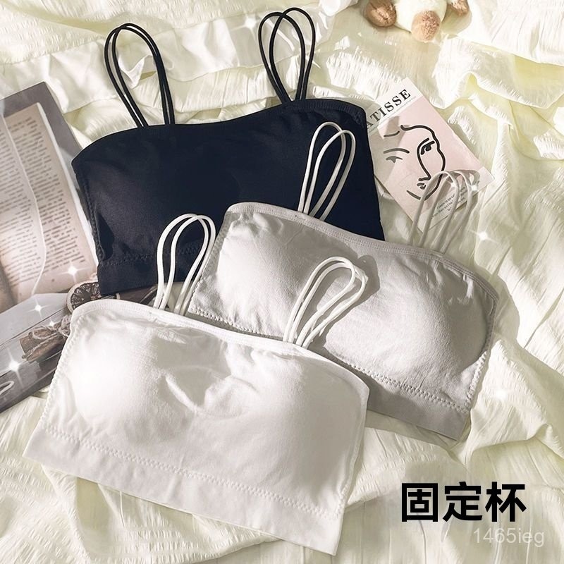 優品質 內衣 平口內衣 抹胸文胸薄少女髮育期內衣女學生初中生高中生吊帶運動背心 胸罩
