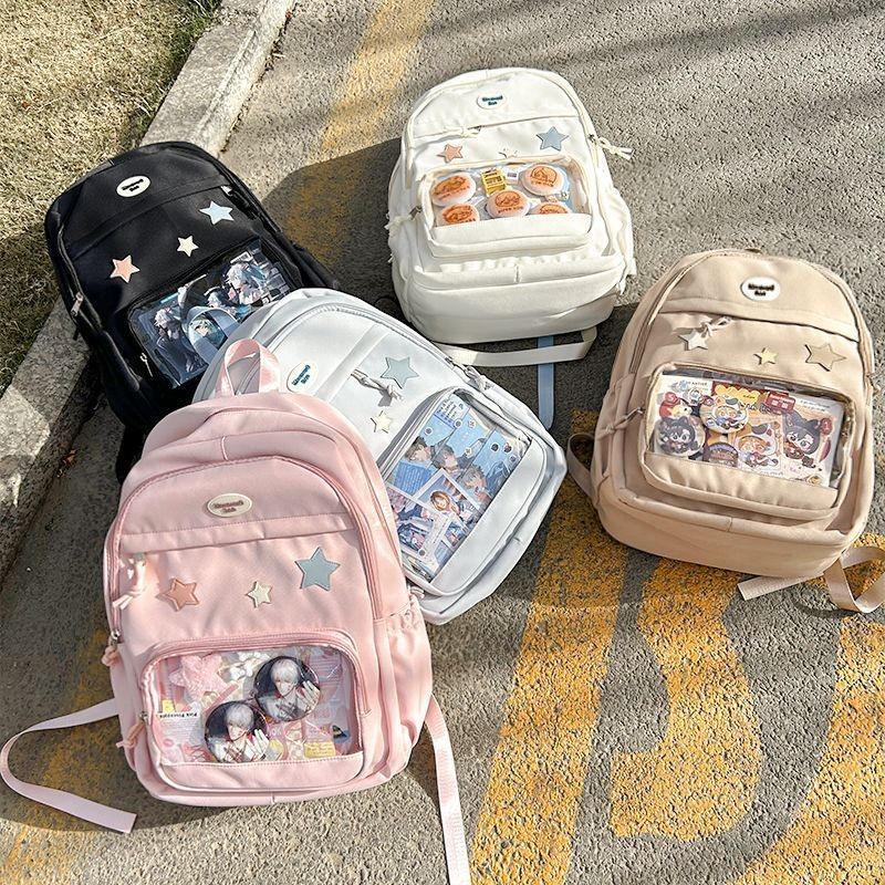 特賣🎀禾果鋪子透明痛包日常大容量百搭學院生少女雙肩書包 防溺水結實耐用後背雙肩包日係百搭大容量雙肩包 防水防摔電腦包 學