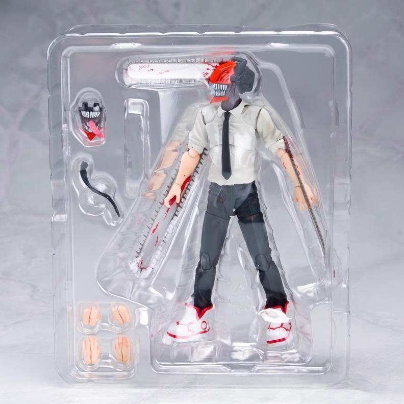 低價出清【電鋸人】 SHF 鏈鋸人 電次 澱治 關節  可動 成品 模型  模型 玩具 15cm