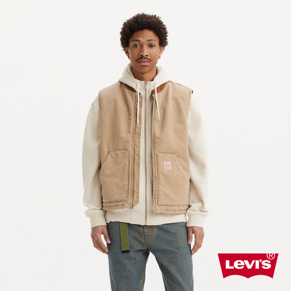 Levi's® Workwear工裝系列 男款 鋪棉丹寧牛仔外套背心 A8580-0001 人氣新品